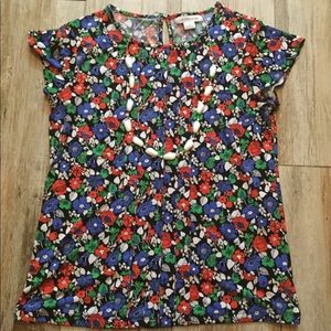 Liz Claiborne multi color pin tuck blouse